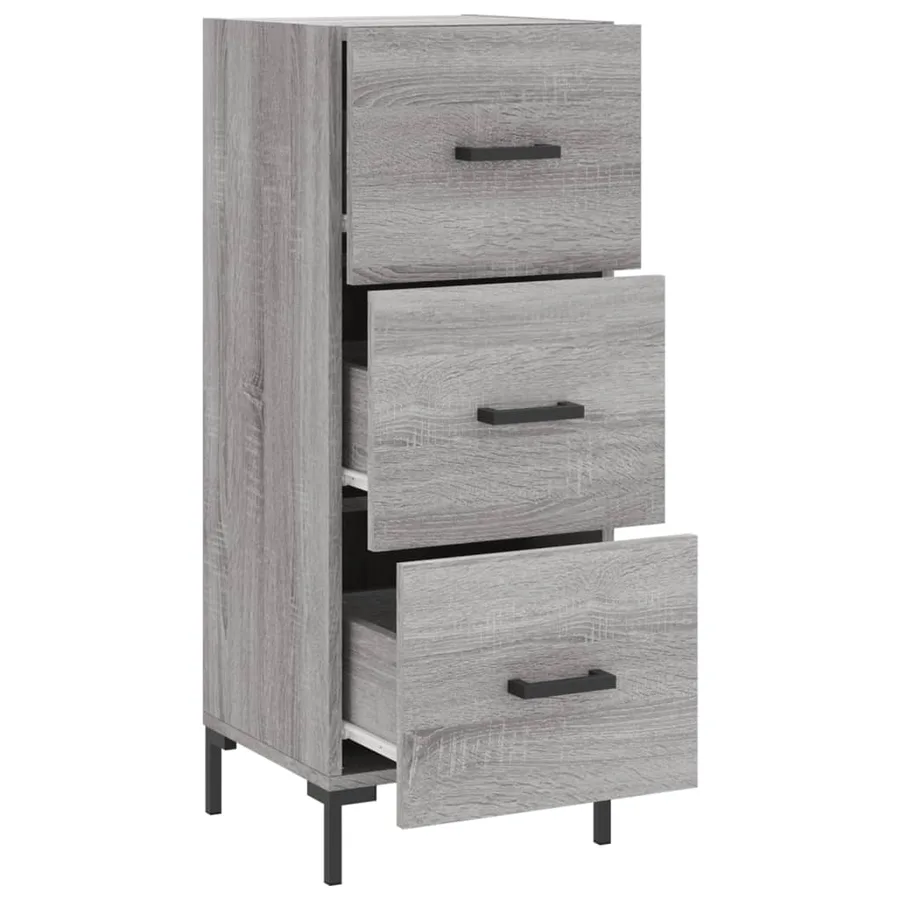 Buffet Sonoma gris 34,5x34x90 cm Bois d'ingénierie - 5