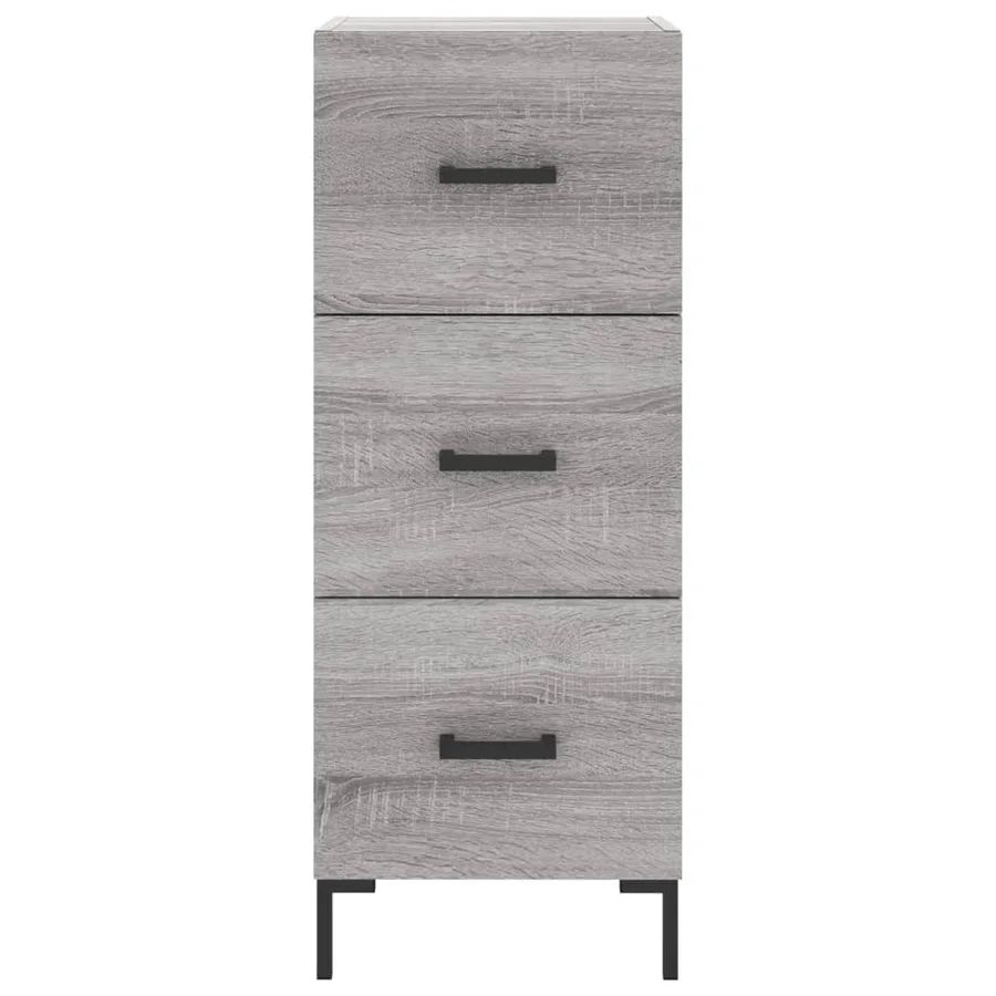 Buffet Sonoma gris 34,5x34x90 cm Bois d'ingénierie - 6