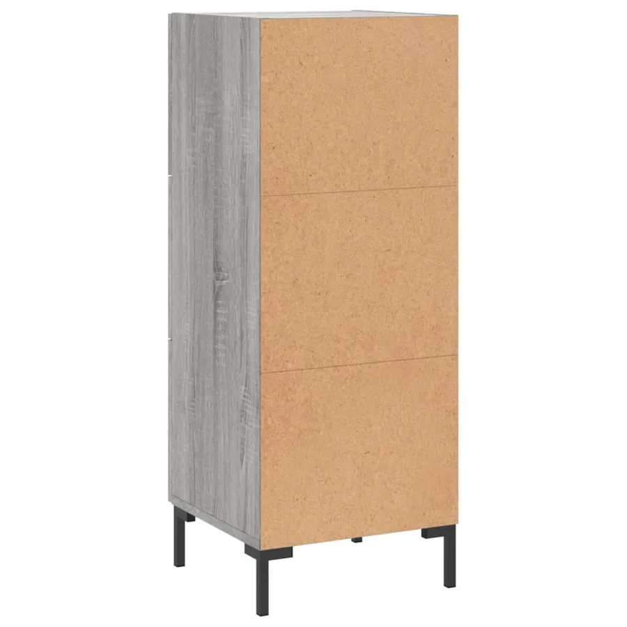 Buffet Sonoma gris 34,5x34x90 cm Bois d'ingénierie - 8