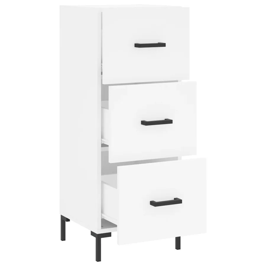 Buffet blanc 34,5x34x90 cm bois d'ingénierie - 5