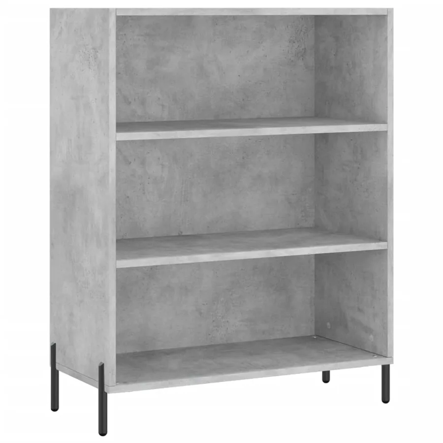 Armoire à étagères gris béton 69,5x32,5x90 cm bois d'ingénierie - 2
