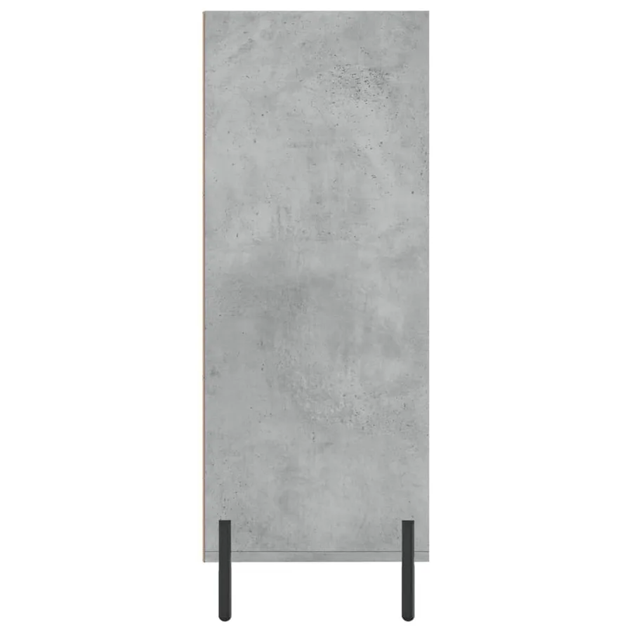 Armoire à étagères gris béton 69,5x32,5x90 cm bois d'ingénierie - 5