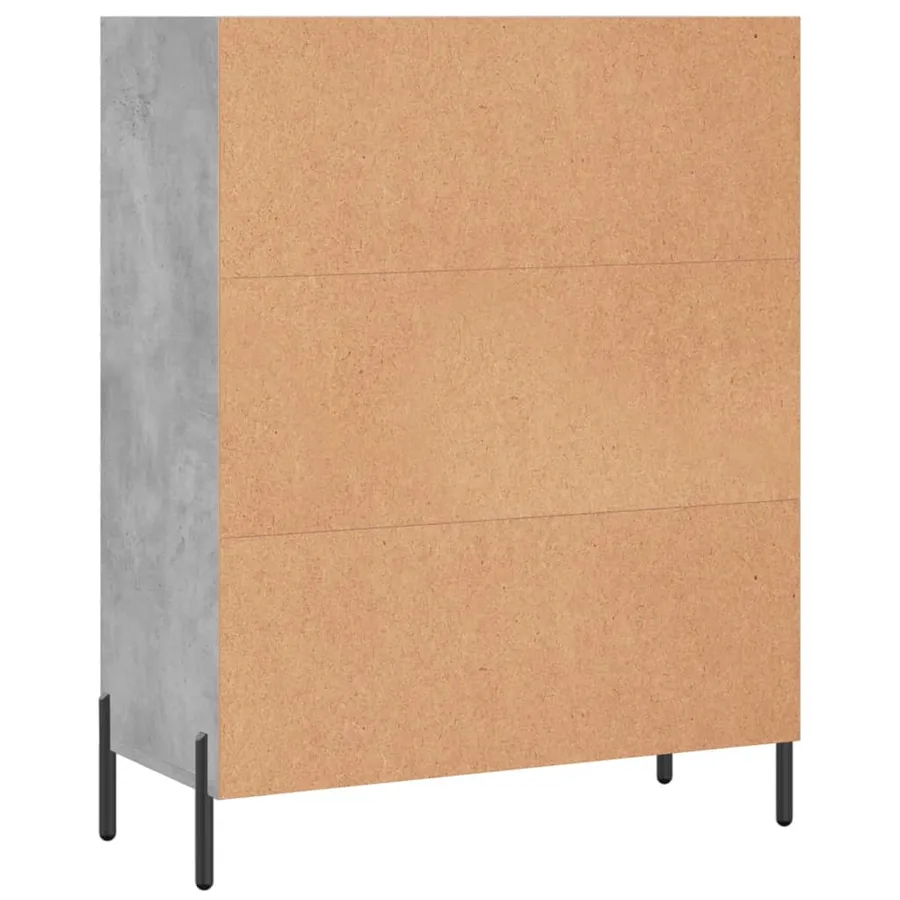 Armoire à étagères gris béton 69,5x32,5x90 cm bois d'ingénierie - 6
