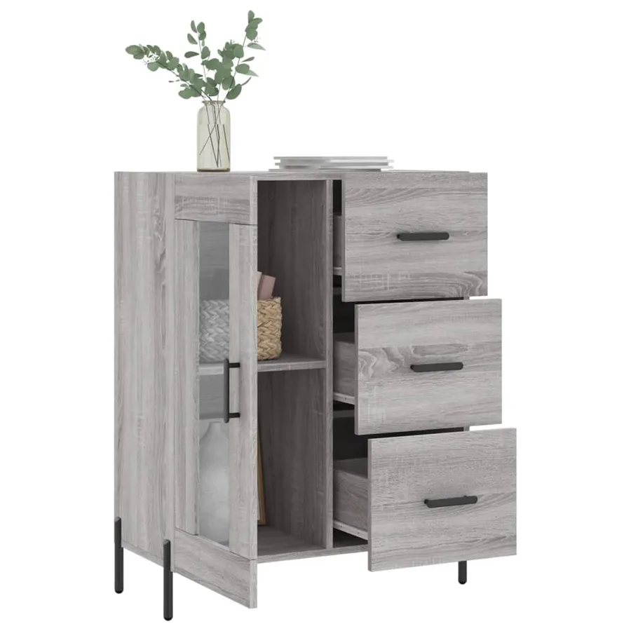 Buffet sonoma gris 69,5x34x90 cm bois d'ingénierie - 4