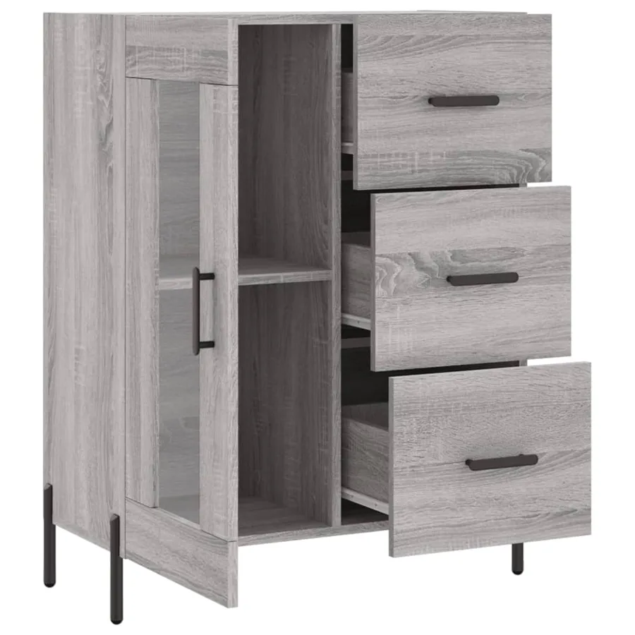 Buffet sonoma gris 69,5x34x90 cm bois d'ingénierie - 6