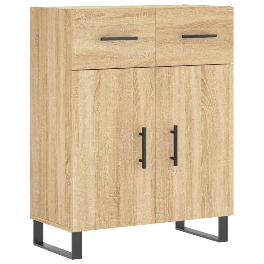 Buffet chêne sonoma 69,5x34x90 cm bois d'ingénierie - 2