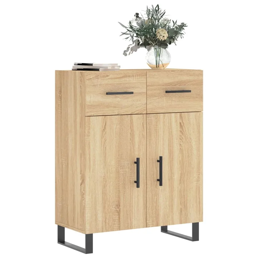Buffet chêne sonoma 69,5x34x90 cm bois d'ingénierie - 3