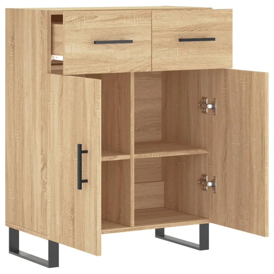 Buffet chêne sonoma 69,5x34x90 cm bois d'ingénierie - 5