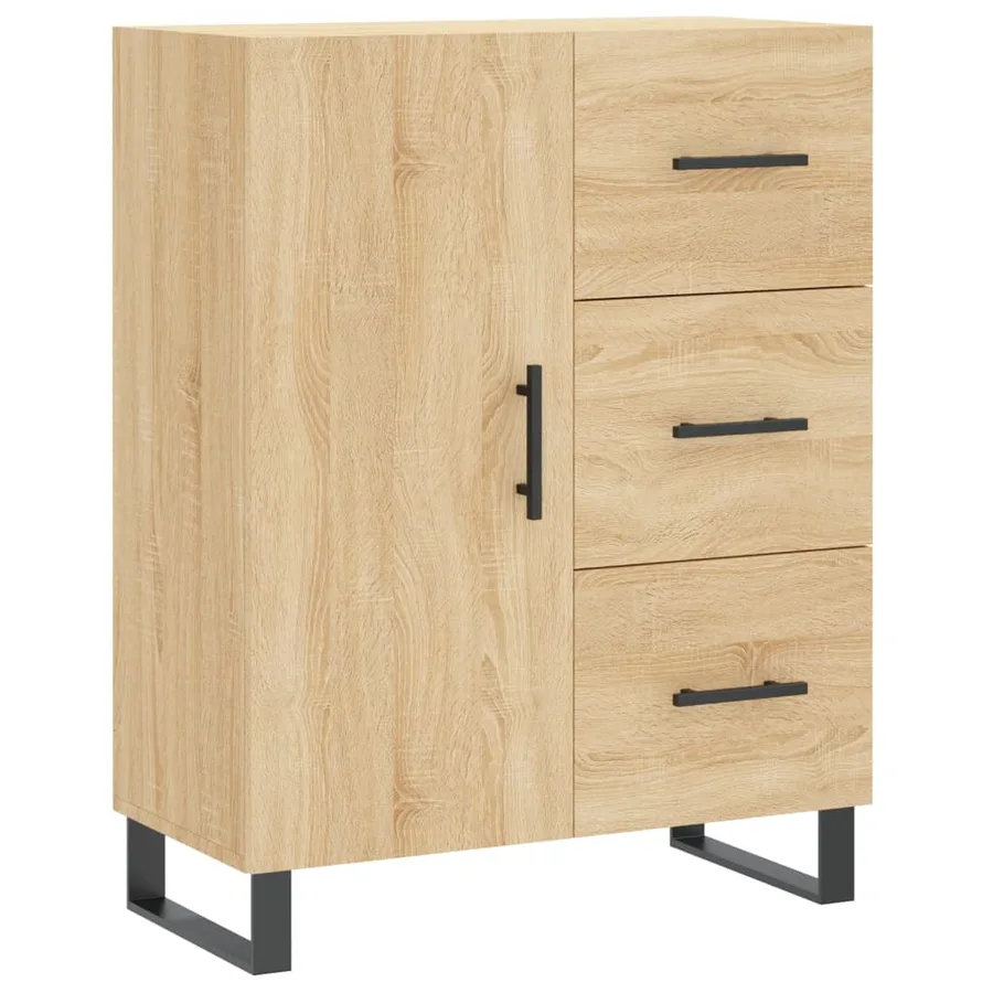 Buffet chêne sonoma 69,5x34x90 cm bois d'ingénierie - 2