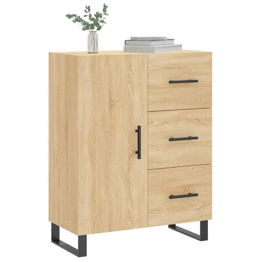 Buffet chêne sonoma 69,5x34x90 cm bois d'ingénierie - 3