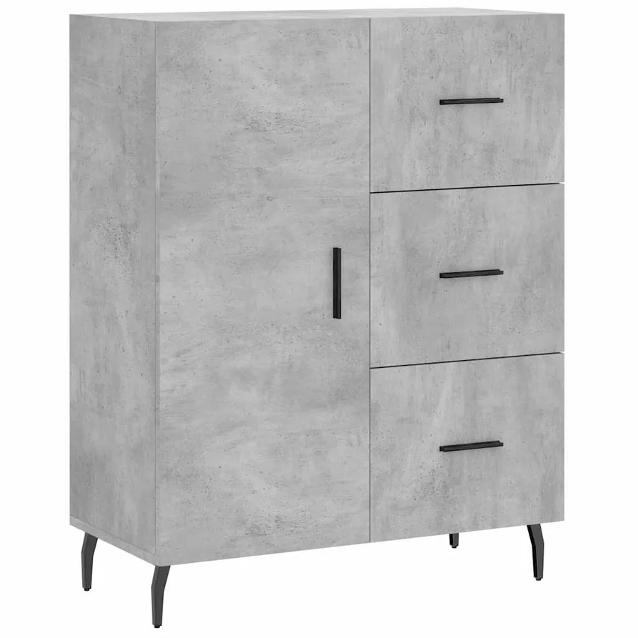 Buffet gris béton 69,5x34x90 cm bois d'ingénierie - 2