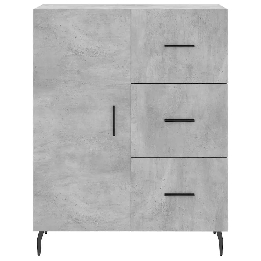 Buffet gris béton 69,5x34x90 cm bois d'ingénierie - 5
