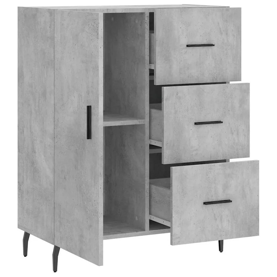 Buffet gris béton 69,5x34x90 cm bois d'ingénierie - 6