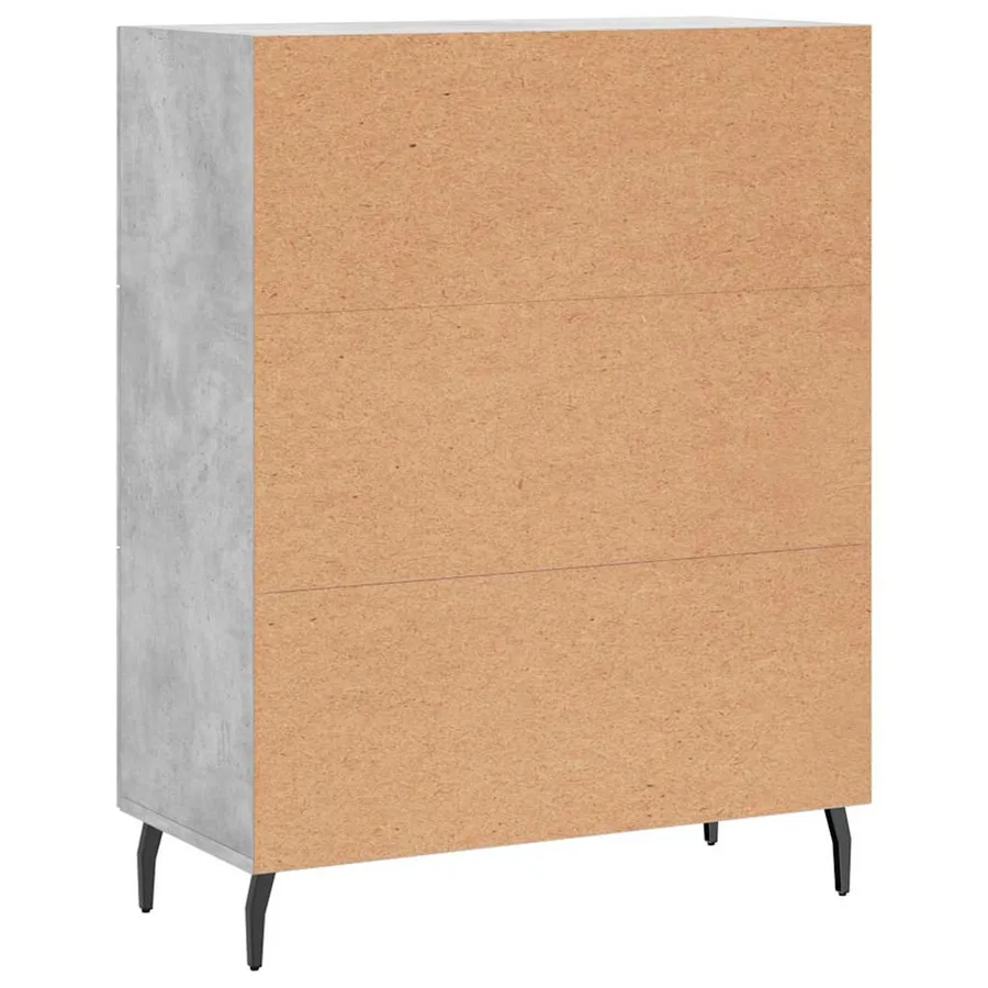 Buffet gris béton 69,5x34x90 cm bois d'ingénierie - 8