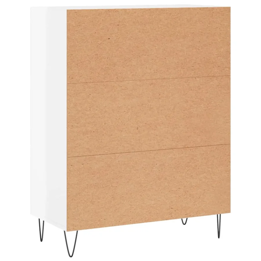Buffet Blanc brillant 69,5x34x90 cm Bois d'ingénierie - 8