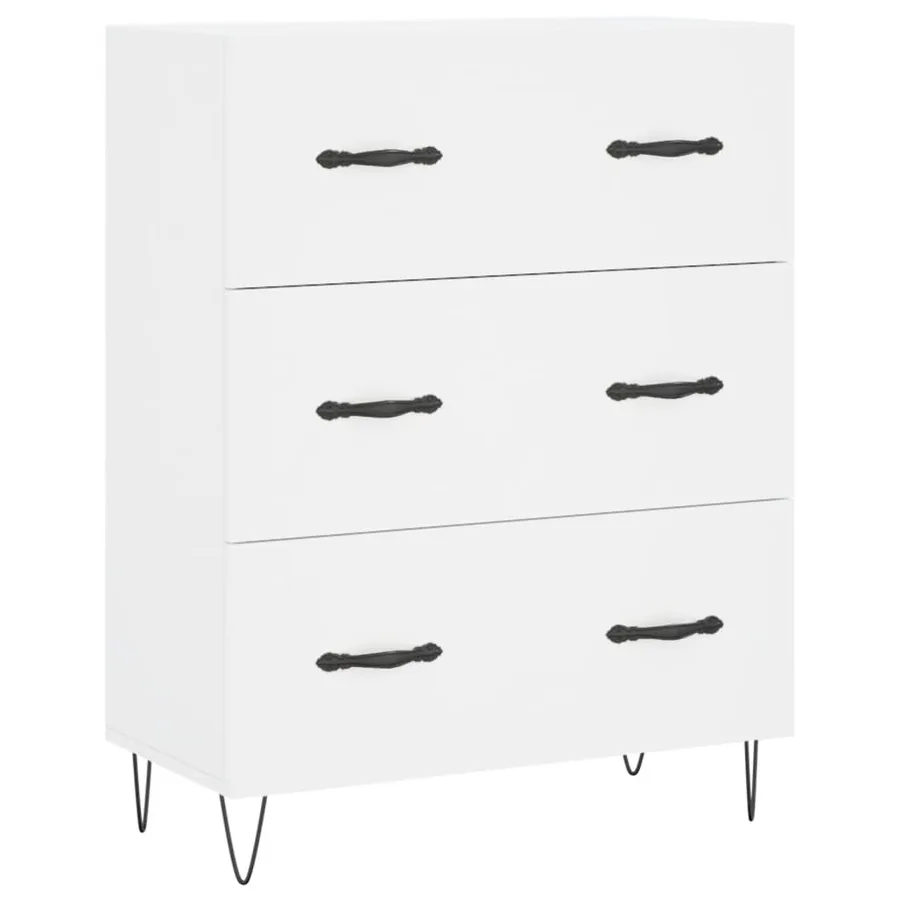 Buffet blanc 69,5x34x90 cm bois d'ingénierie - 2