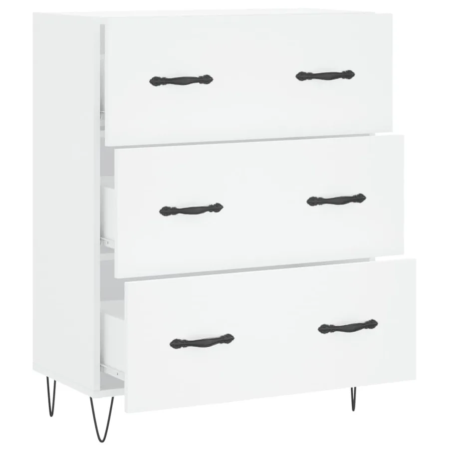 Buffet blanc 69,5x34x90 cm bois d'ingénierie - 6