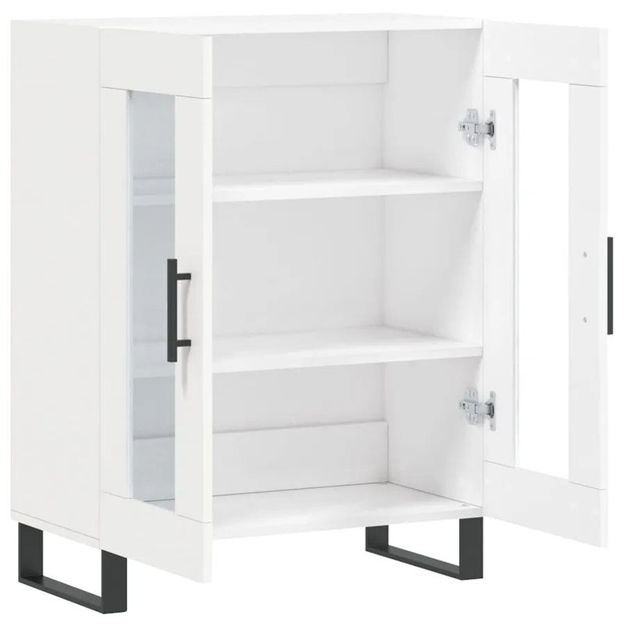 Buffet blanc 69,5x34x90 cm bois d'ingénierie - 6