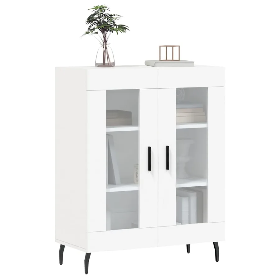 Buffet blanc 69,5x34x90 cm bois d'ingénierie - 3