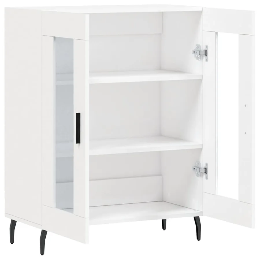 Buffet blanc 69,5x34x90 cm bois d'ingénierie - 6