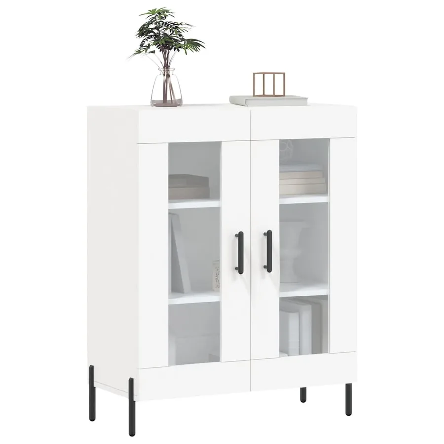 Buffet blanc 69,5x34x90 cm bois d'ingénierie - 3