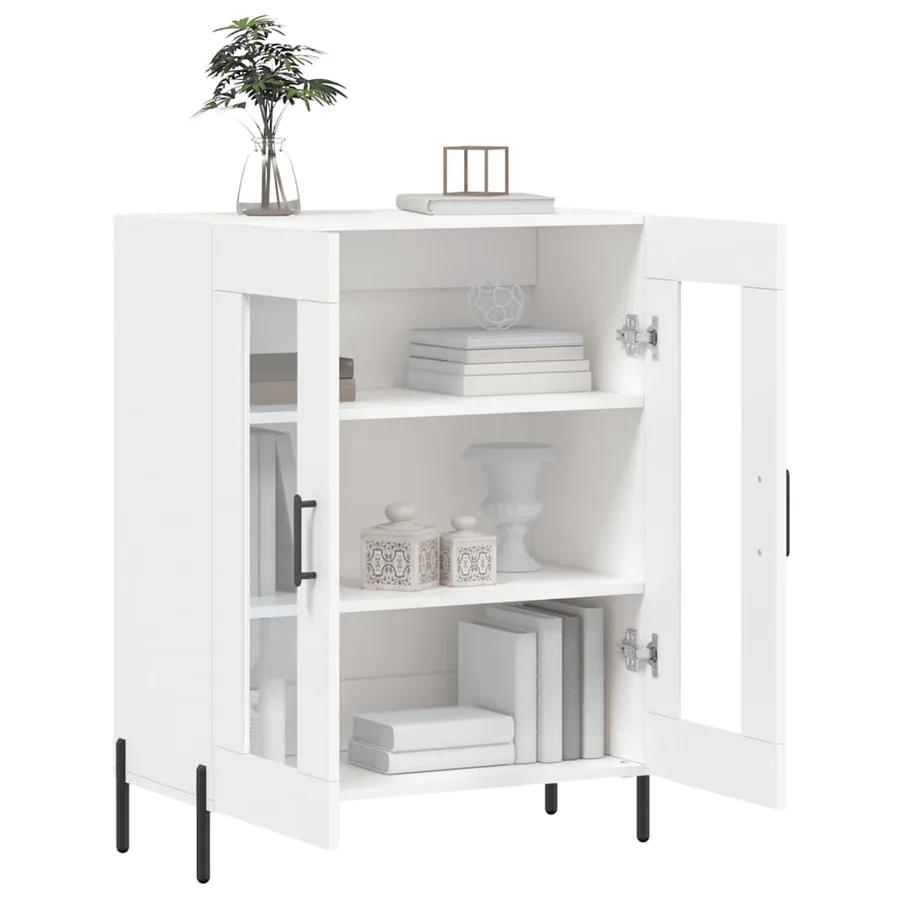 Buffet blanc 69,5x34x90 cm bois d'ingénierie - 4