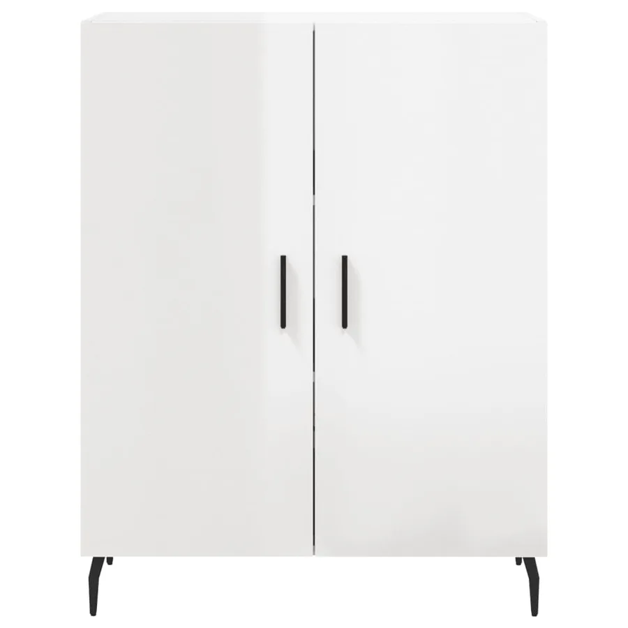 Buffet Blanc brillant 69,5x34x90 cm Bois d'ingénierie - 5