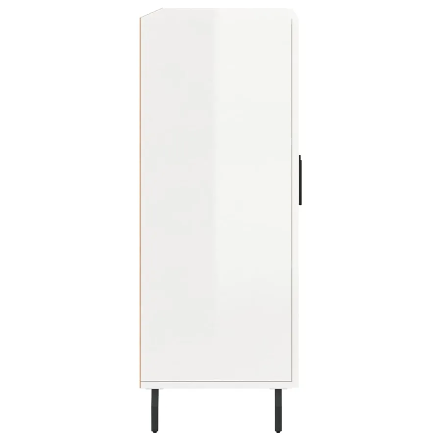 Buffet Blanc brillant 69,5x34x90 cm Bois d'ingénierie - 7