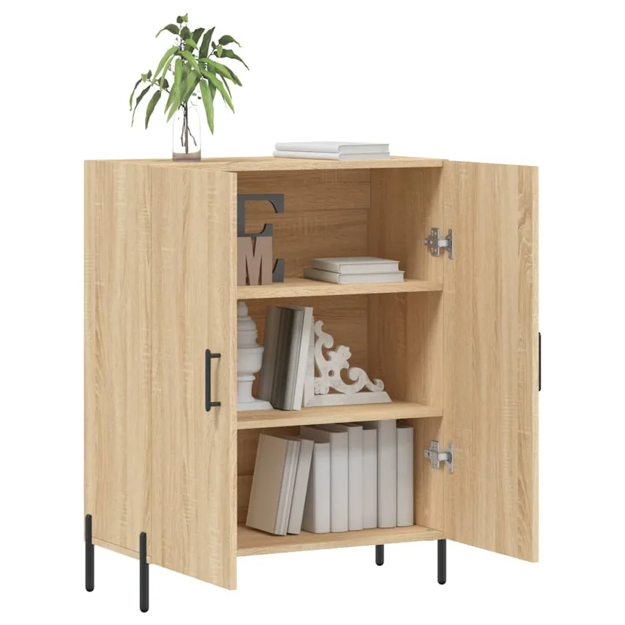Buffet chêne sonoma 69,5x34x90 cm bois d'ingénierie - 4