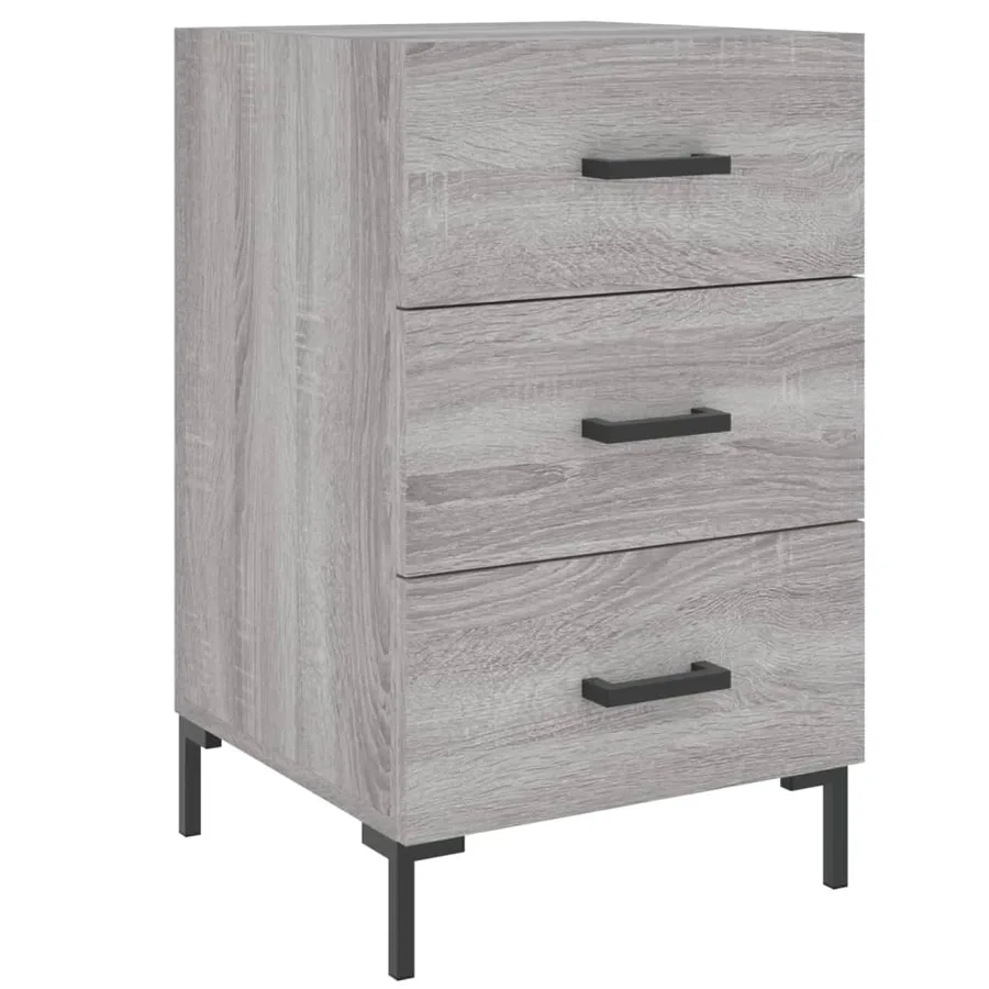 Table de chevet sonoma gris 40x40x66 cm bois d'ingénierie - 2