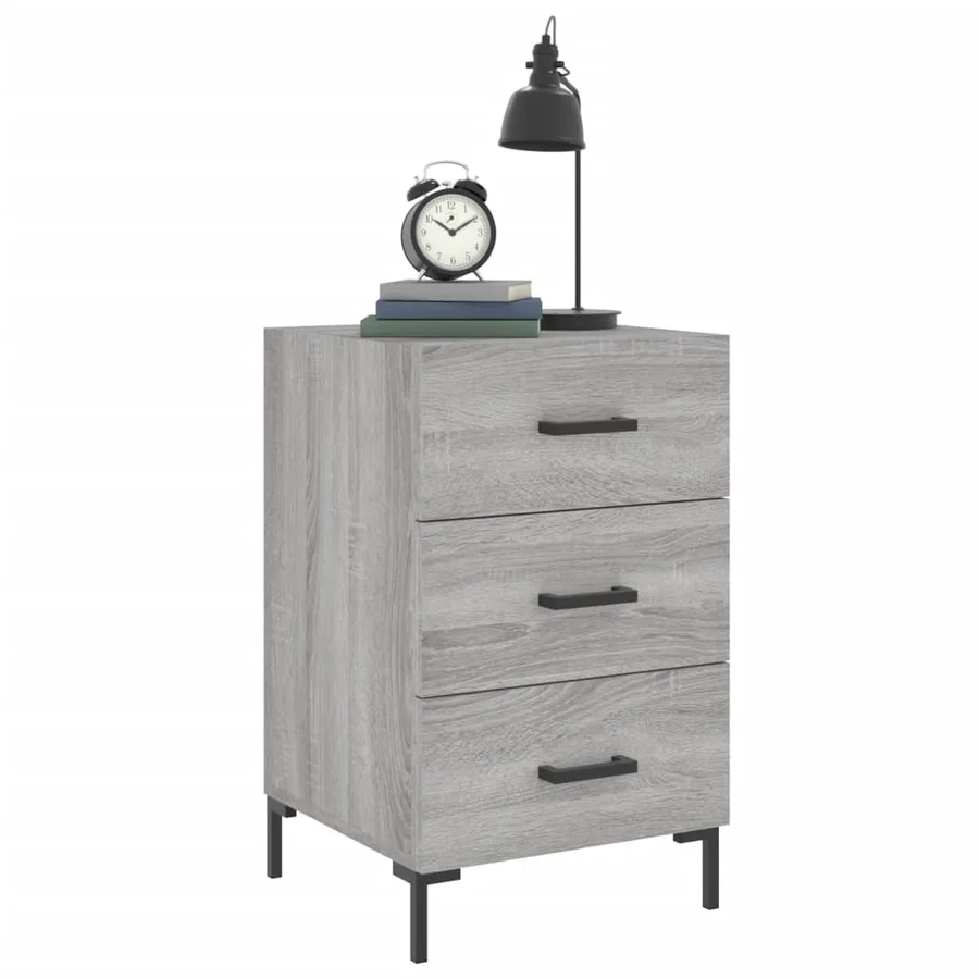Table de chevet sonoma gris 40x40x66 cm bois d'ingénierie - 3