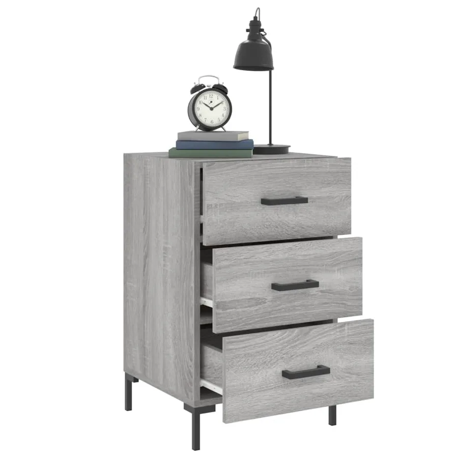 Table de chevet sonoma gris 40x40x66 cm bois d'ingénierie - 4