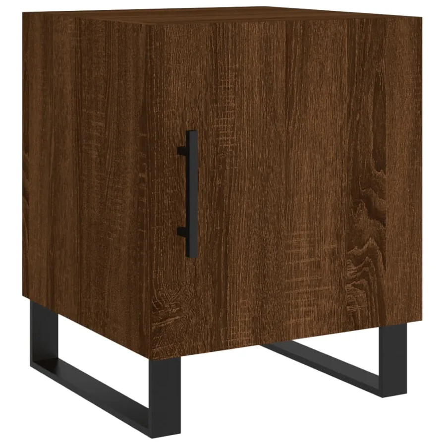 Table de chevet chêne marron 40x40x50 cm bois d’ingénierie - 2