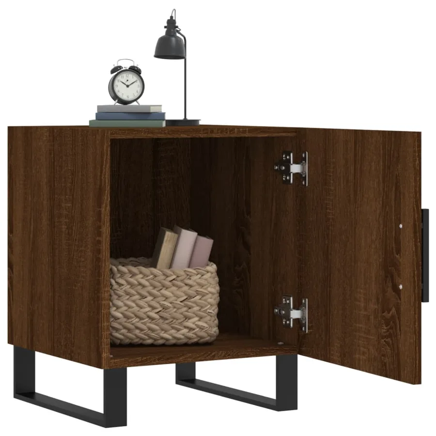 Table de chevet chêne marron 40x40x50 cm bois d’ingénierie - 3