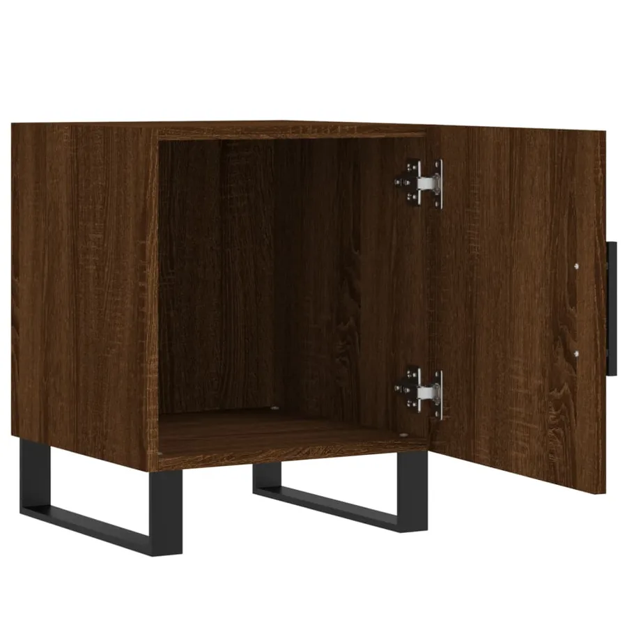 Table de chevet chêne marron 40x40x50 cm bois d’ingénierie - 5