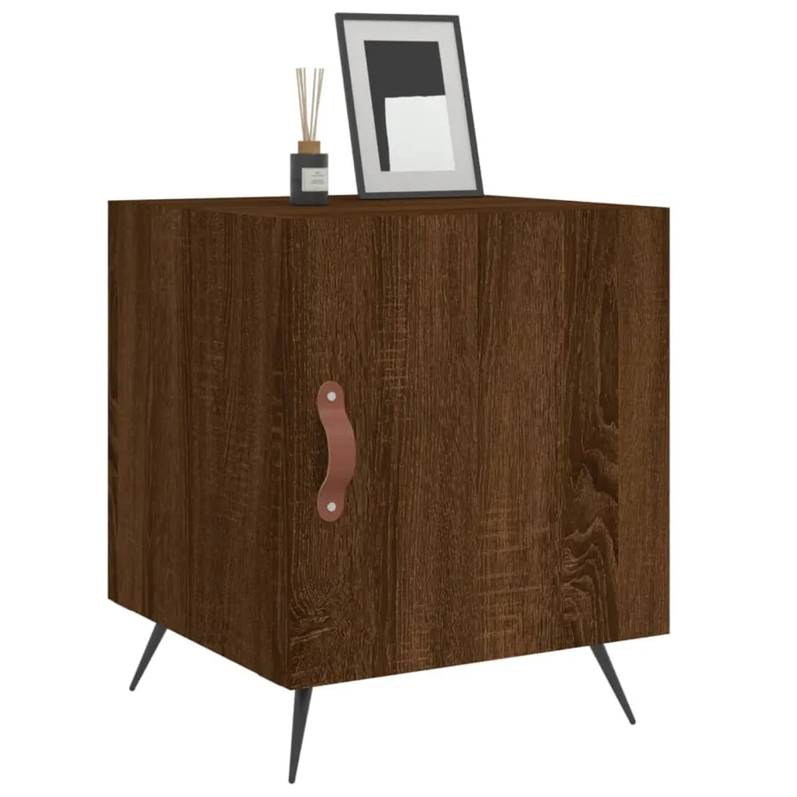 Tables de chevet 2pcs chêne marron 40x40x50cm bois d'ingénierie - 4