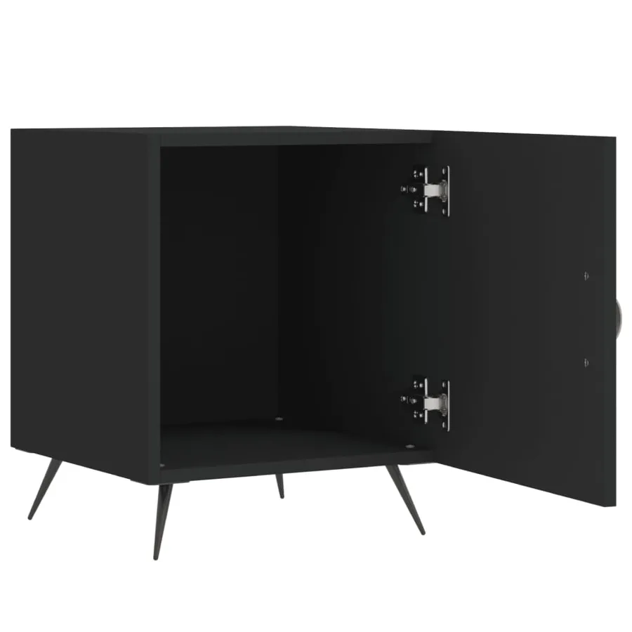 Tables de chevet 2 pcs noir 40x40x50 cm bois d’ingénierie - 5