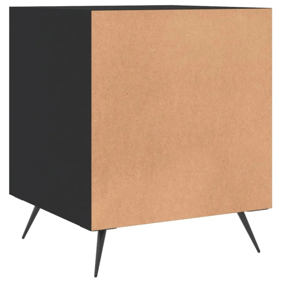 Tables de chevet 2 pcs noir 40x40x50 cm bois d’ingénierie - 8
