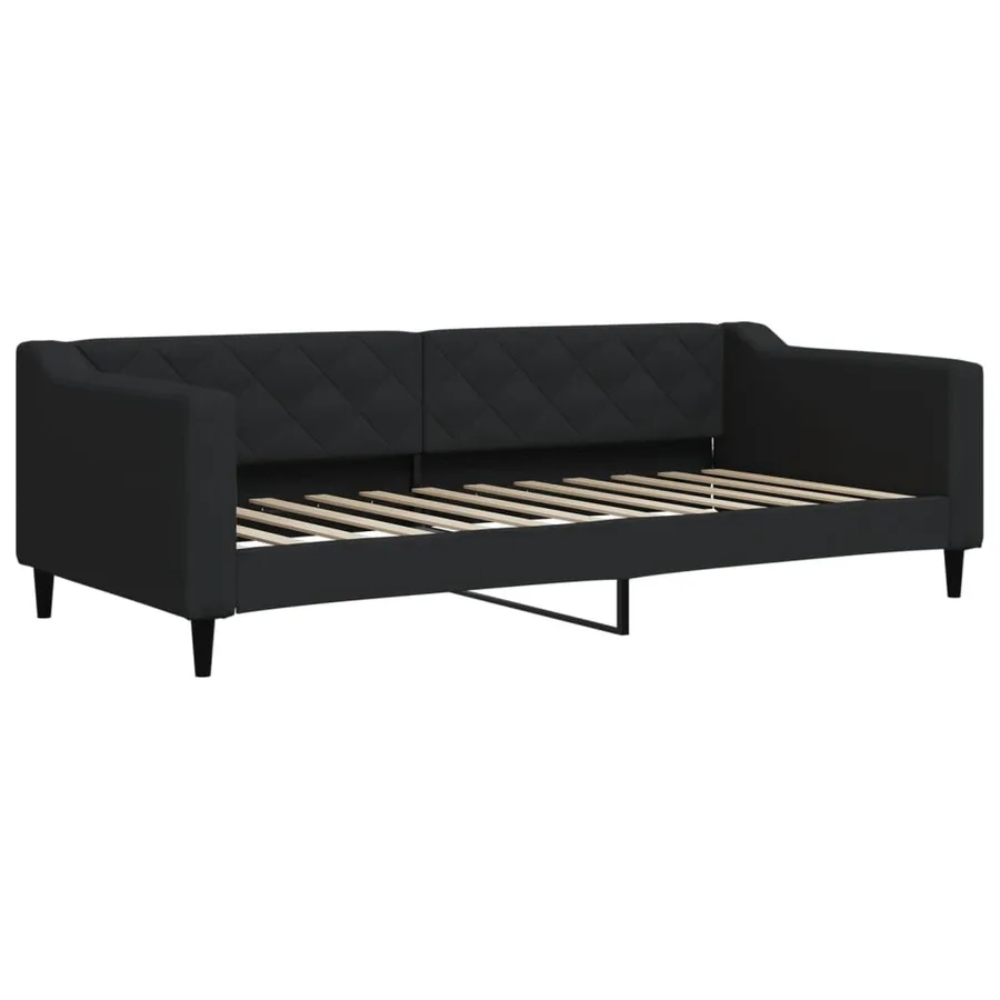 Lit de jour avec gigogne sans matelas noir 90x200 cm - 4