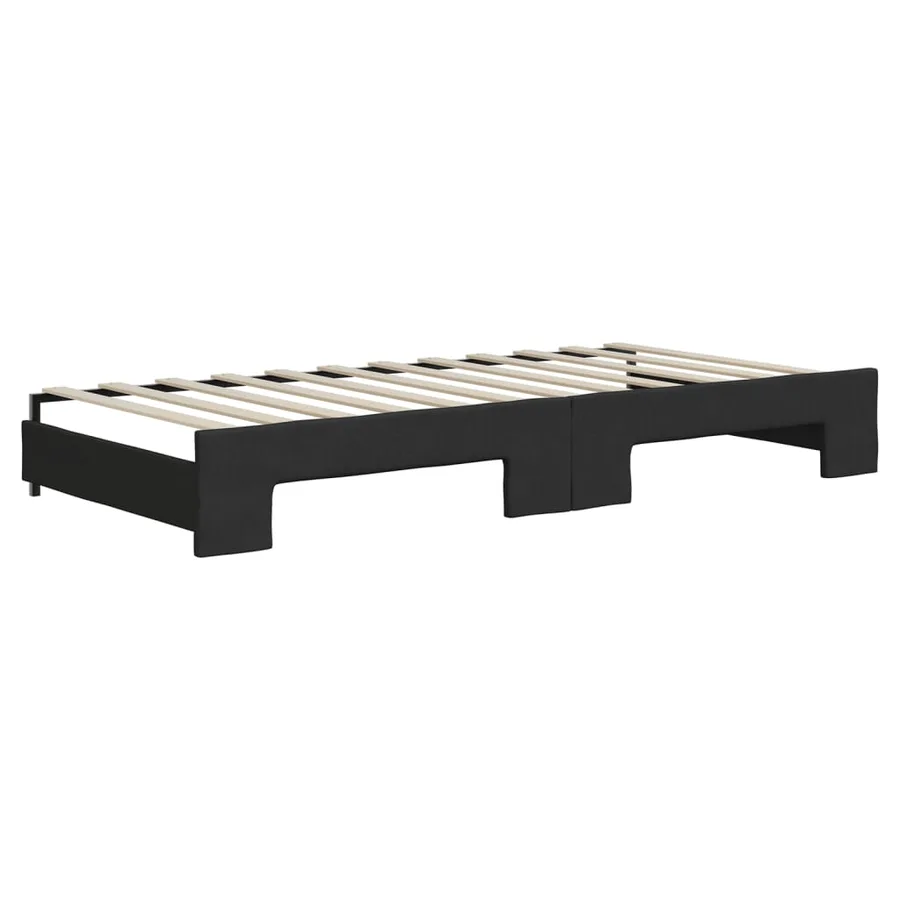 Lit de jour avec gigogne sans matelas noir 90x200 cm - 6
