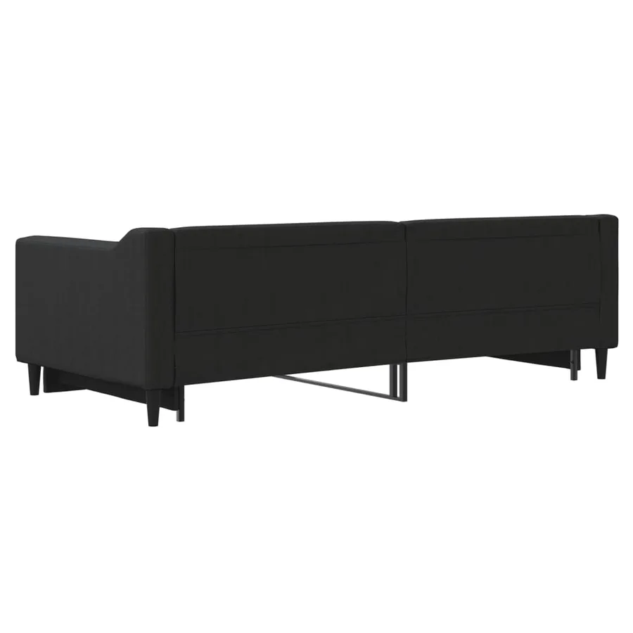 Lit de jour avec gigogne sans matelas noir 90x200 cm - 9