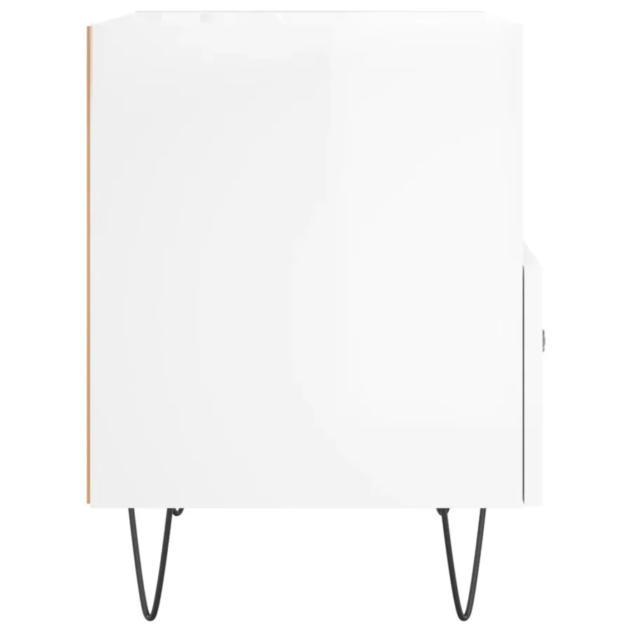 Tables de chevet 2 pcs blanc brillant 40x35x47,5 cm - 8