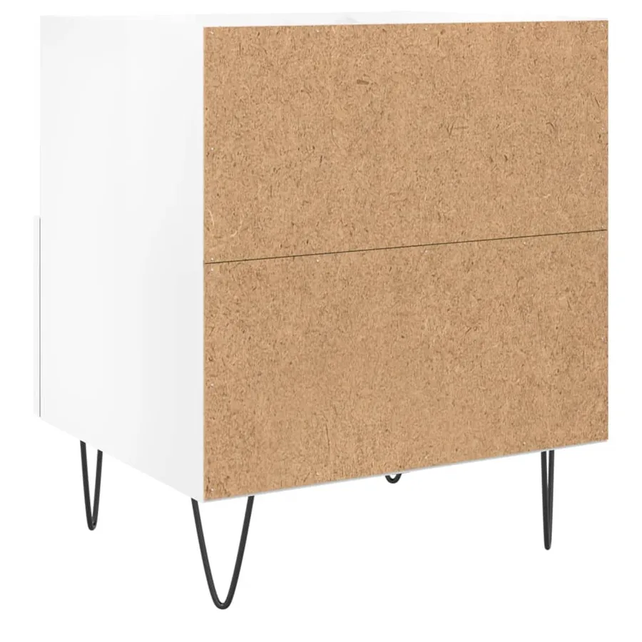 Tables de chevet 2 pcs blanc brillant 40x35x47,5 cm - 9