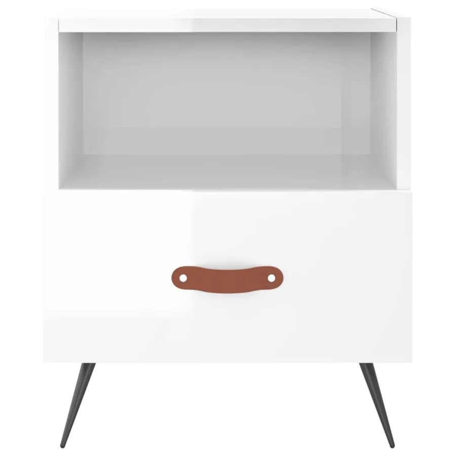 Tables de chevet 2 pcs blanc brillant 40x35x47,5 cm - 6