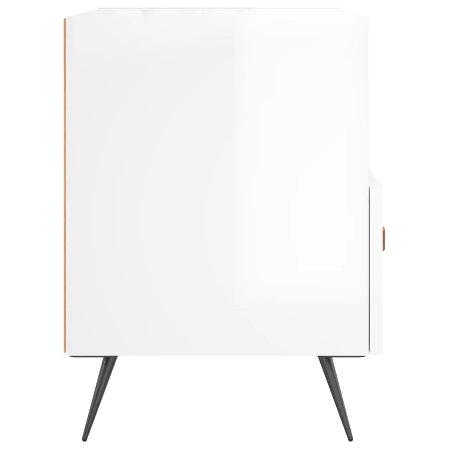 Tables de chevet 2 pcs blanc brillant 40x35x47,5 cm - 7
