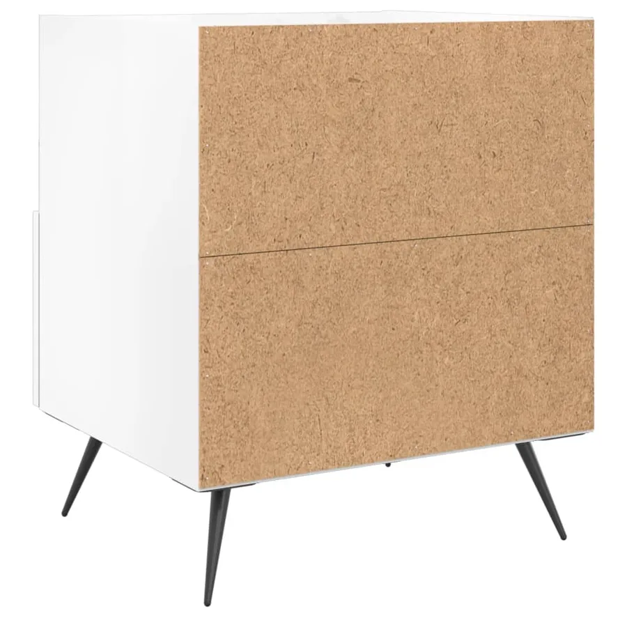 Tables de chevet 2 pcs blanc brillant 40x35x47,5 cm - 9
