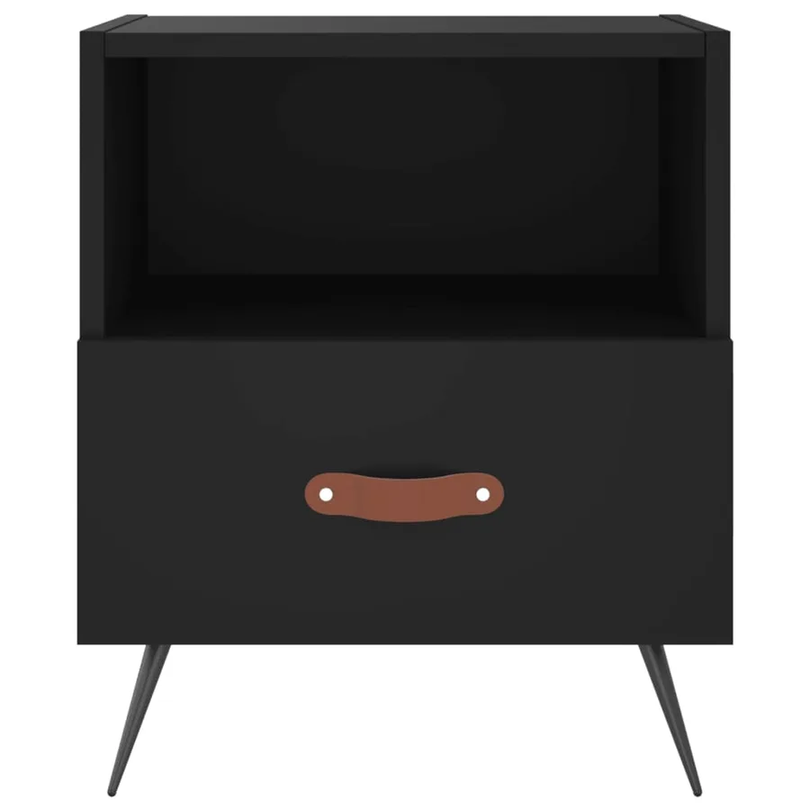 Tables de chevet 2 pcs noir 40x35x47,5 cm bois d’ingénierie - 6
