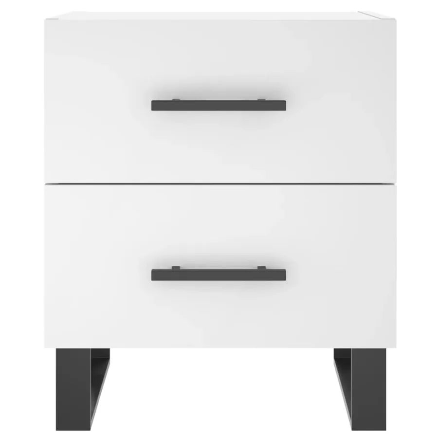 Table de chevet blanc 40x35x47,5 cm bois d’ingénierie - 6