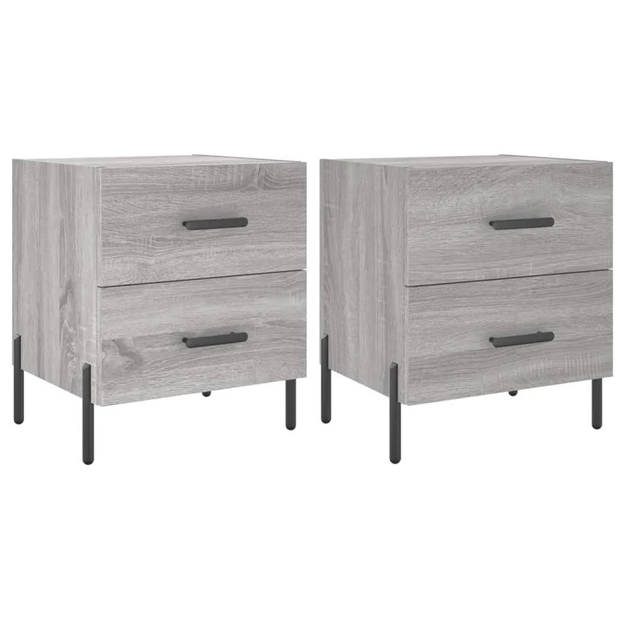 Tables de chevet 2 pcs sonoma gris 40x35x47,5 cm - 2