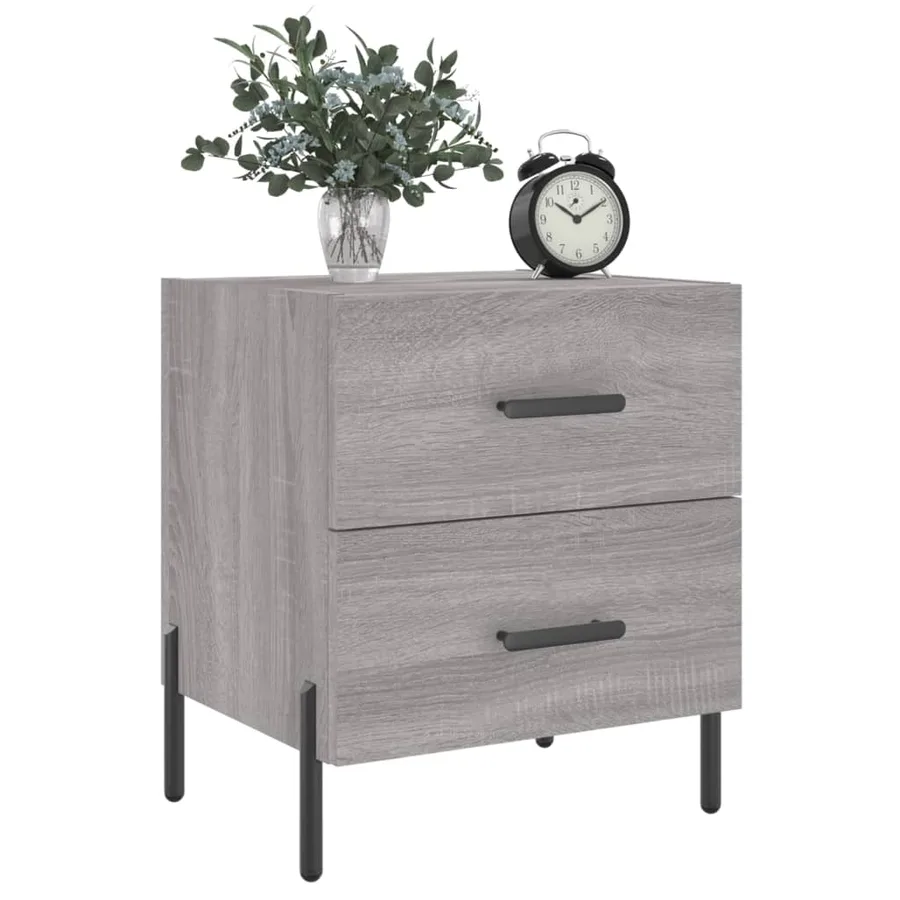 Tables de chevet 2 pcs sonoma gris 40x35x47,5 cm - 3